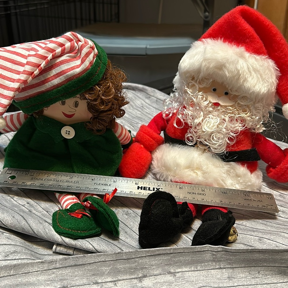 Handcrafted Santa and his helper